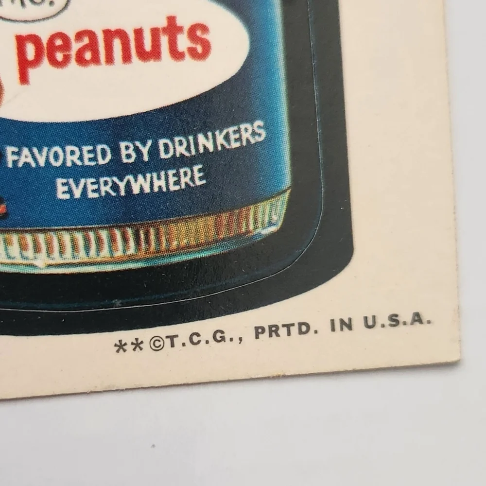 🍺Vintage 1973 Wacky Packages Sticker - Plastered Peanuts (Series 2 Topps) 🥜🥃